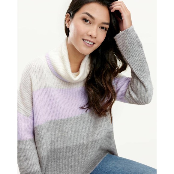 Splendid Sweater Multicolor Lodge Funnel Neck Women Sz L NEW NWT BL1 - Picture 1 of 4